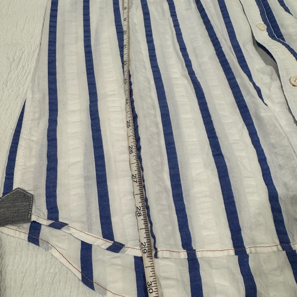 Borgo28 White and Blue Striped Casual Shirt - Picture 8 of 9